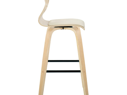 Folia - Contemporary Fixed Height Stool With Swivel With Square Footrest (Set of 2)