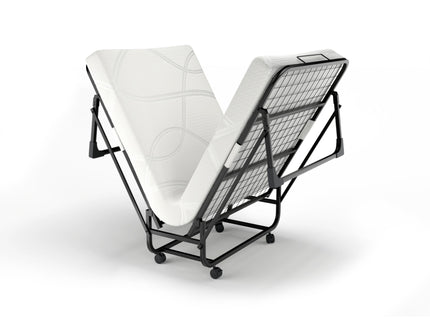 Folding Rollaway Bed With 4" Twin Mattress - White