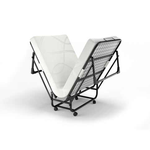 Folding Rollaway Bed With 4" Twin Mattress - White