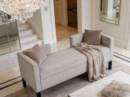 Upholstered Ottoman With 2 Bolster Pillows For Living Room - Gray