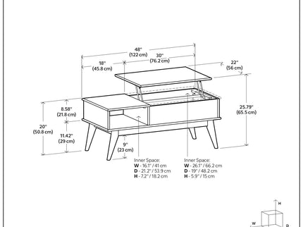 Draper - Lift Top Coffee Table - Teak