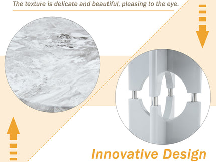 Modern Dining Table With Sleek Hollow-Out Frame And Accents