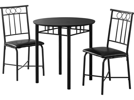 3 Pieces Dining Table Set, Small, Round, Contemporary & Modern