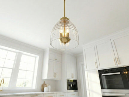 Ember - 3 Candle Lights Chain Pendant - Clear / Gold