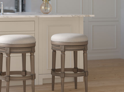Rustic Elegance Backless Swivel Stool