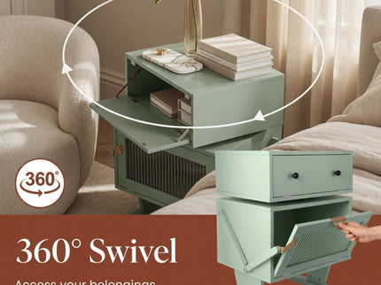 Robot LED Nightstand With 360° Rotating Drawer