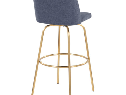 Toriano - Contemporary Fixed Height Barstool With Swivel With Round Footrest (Set of 2)