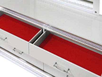 Glam - 6 Drawer Dresser With LED Lighting (Includes Dresser Only) - White