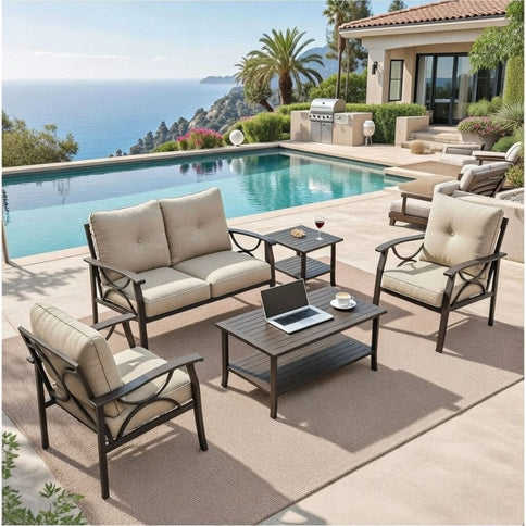 Patio Furniture Set & Coffee Table For Backyard
