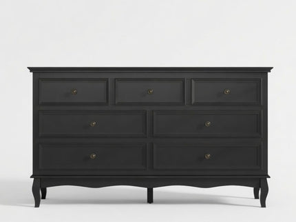 7 Drawer Dresser, Storage Chest - Black