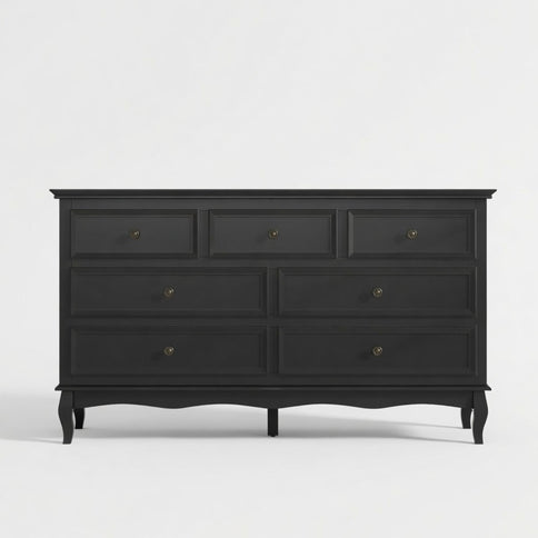 7 Drawer Dresser, Storage Chest - Black
