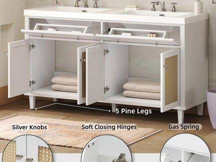 Bathroom Vanity With Double Sink, Large Storage Space