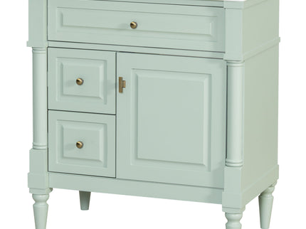 Modern Bathroom Vanity With Sink, Freestanding Cabinet With Flip Drawer & Adjustable Shelf