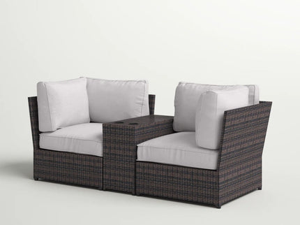 Outdoor Wicker Loveseat With Cushions