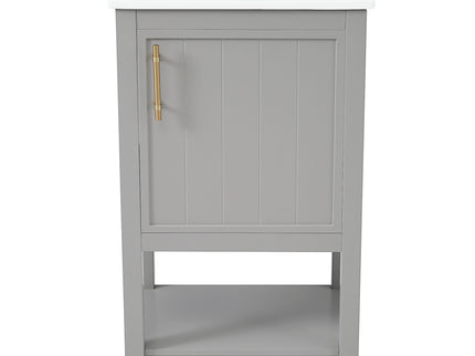 Modern Bathroom Vanity With Sink, Soft-Closing Door And Open Shelf