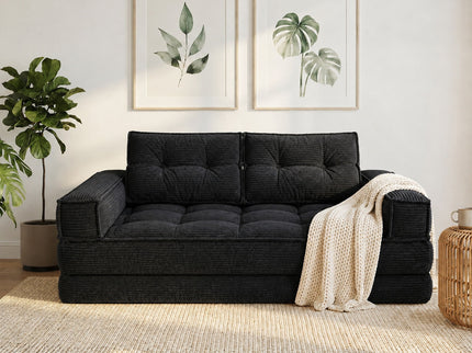 2 Seater Modular Corduroy Sofa With Chaise Lounge For Living Room