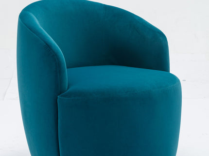 Swivel Accent Armchair Barrel Chair With Powder Coating Metal Ring