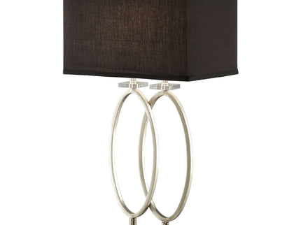 Rectangular Shade Accent Lamp With 3 Way Switch - Silver
