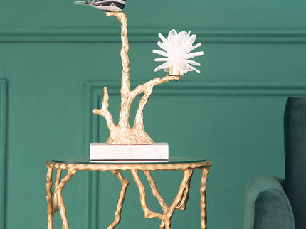 Aluminum Candle Holder With Marble Stand
