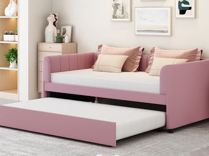 Upholstered Daybed With Ergonomic Design Backrest