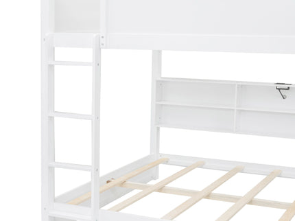 Bunk Bed With Storage Cabinets And USB Ports