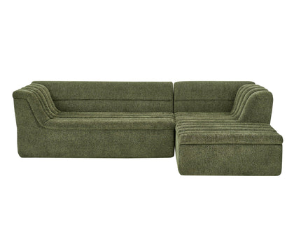Upholstered L-Shaped Modular Sectional Sofa With Chaise, Wave-Shaped Armrest
