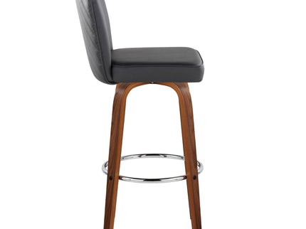 Henry - Contemporary Fixed Height Barstool With Swivel With Round Footrest (Set of 2)