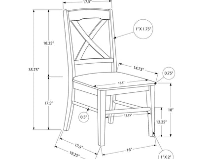 Dining Chair, Side, Dining Room, Transitional (Set of 2)