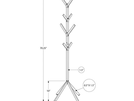 Coat Rack, Hall Tree, Free Standing, 8 Hooks, Entryway, Contemporary & Modern