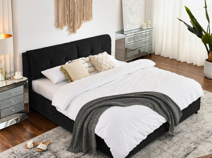 Storage Upholstered Hydraulic Platform Bed With Integrated Headboard