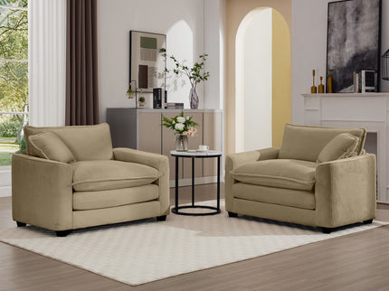 Modern Classic Fabric Single Chair Deep Seat Sofa With Pillow
