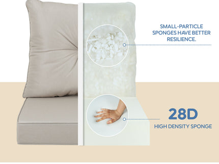 Outdoor Deep Seat Cushions For Patio Furniture Waterproof Set - Beige