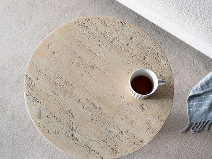 Round Side Table With Pedestal Base