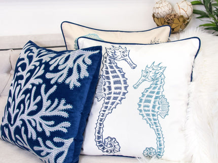 Seahorses Pillow Cover With Matching Back