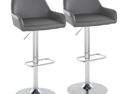 Daniella - Contemporary Adjustable Barstool With Swivel With Rounded Rectangle Footrest (Set of 2)