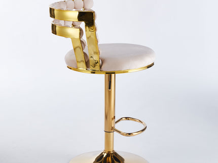 Modern Bar Chair With Iron Tube Legs, Soft Cushions And Comfortable Backrest (Set of 2)