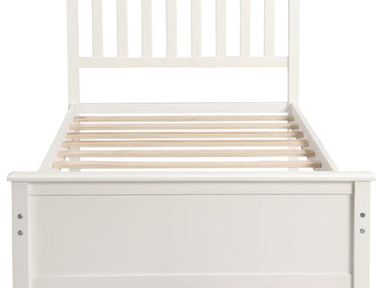 Platform Bed With Headboard, Footboard And Wood Slat Support
