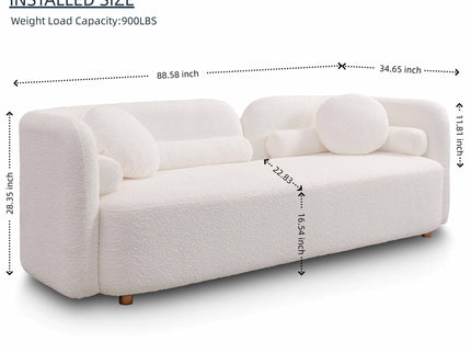 Luxury Modern Couch, 3 Seater Sofa For Living Room