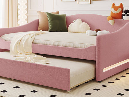 Upholstered Daybed With Light And Trundle