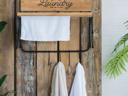 Laundry Rack With Accordion Design - Brown / Black - Black Brown