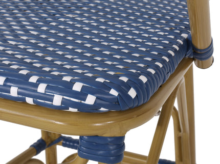 Outdoor Wicker And Aluminum French Barstools (Set of 2)