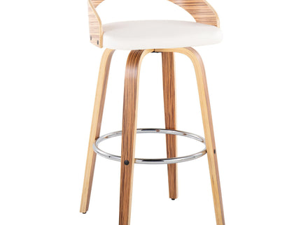 Grotto - Contemporary Fixed Height Barstool With Swivel With Round Footrest (Set of 2)
