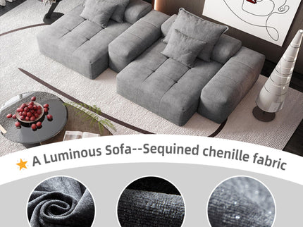 Modern Oversized Diy Combination Modular Sectional Sofa With Pillows