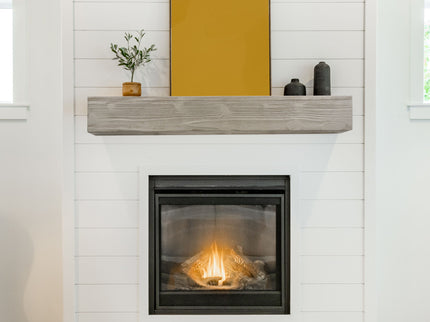 Rustic Wood Fireplace Mantel, Wall-Mounted & Floating Shelf For Home Decor
