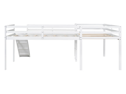 L Shaped Loft Bed With Ladder And Slide