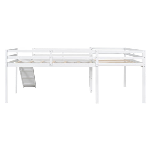 L Shaped Loft Bed With Ladder And Slide