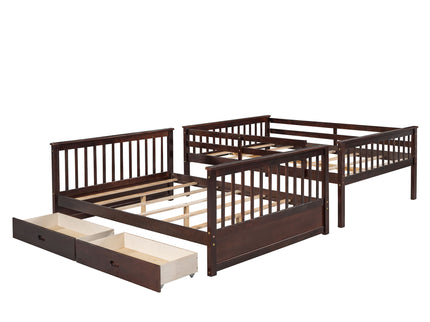 Bunk Bed With Ladders And 2 Storage Drawers