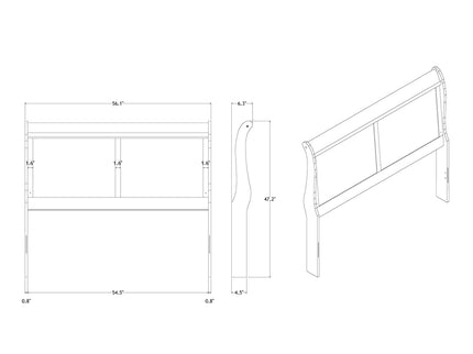 Charlston - Modern Sleigh Design Bed With LED