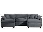 Dark Gray / 3 Pc. 3 Seater Sectional, 2 Ottomans