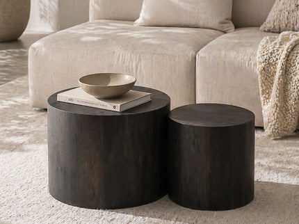 Modern Round Nesting Coffee Table (Set of 2)